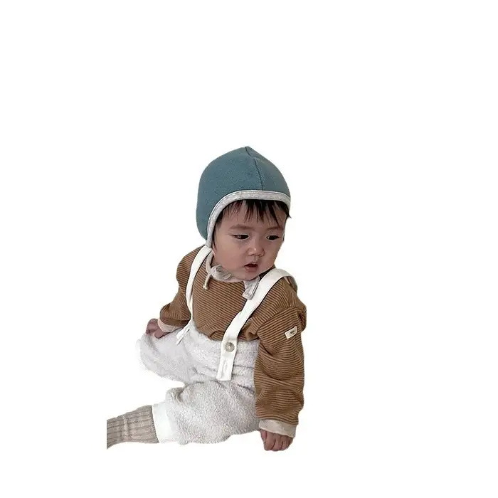 Baby Brown Striped Korean Style Top