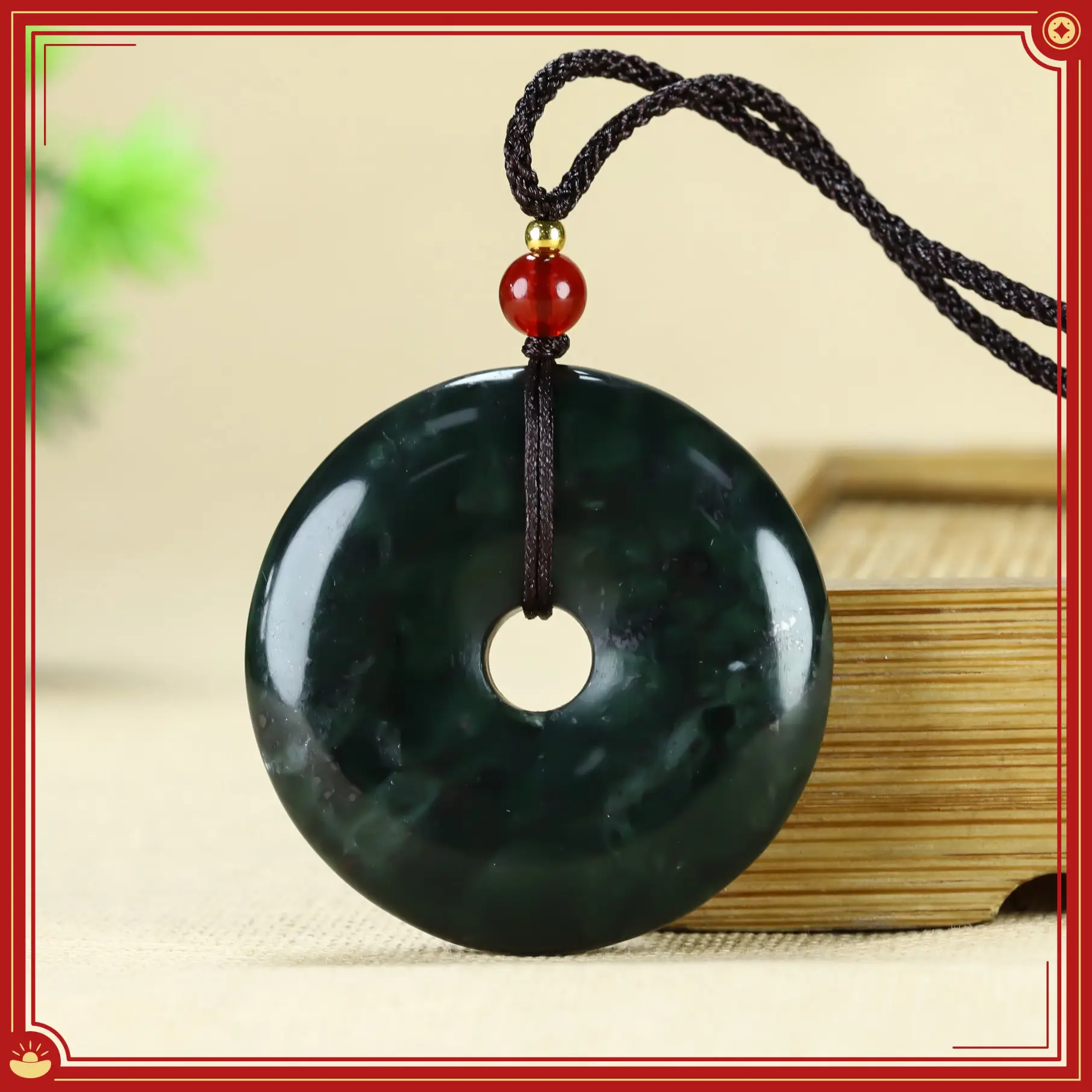 New Welfare Xizang Medicine King Stone Jade Card 40mm Peace Buckle — feature 3