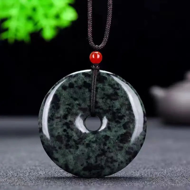 New Welfare Xizang Medicine King Stone Jade Card 40mm Peace Buckle — feature 4