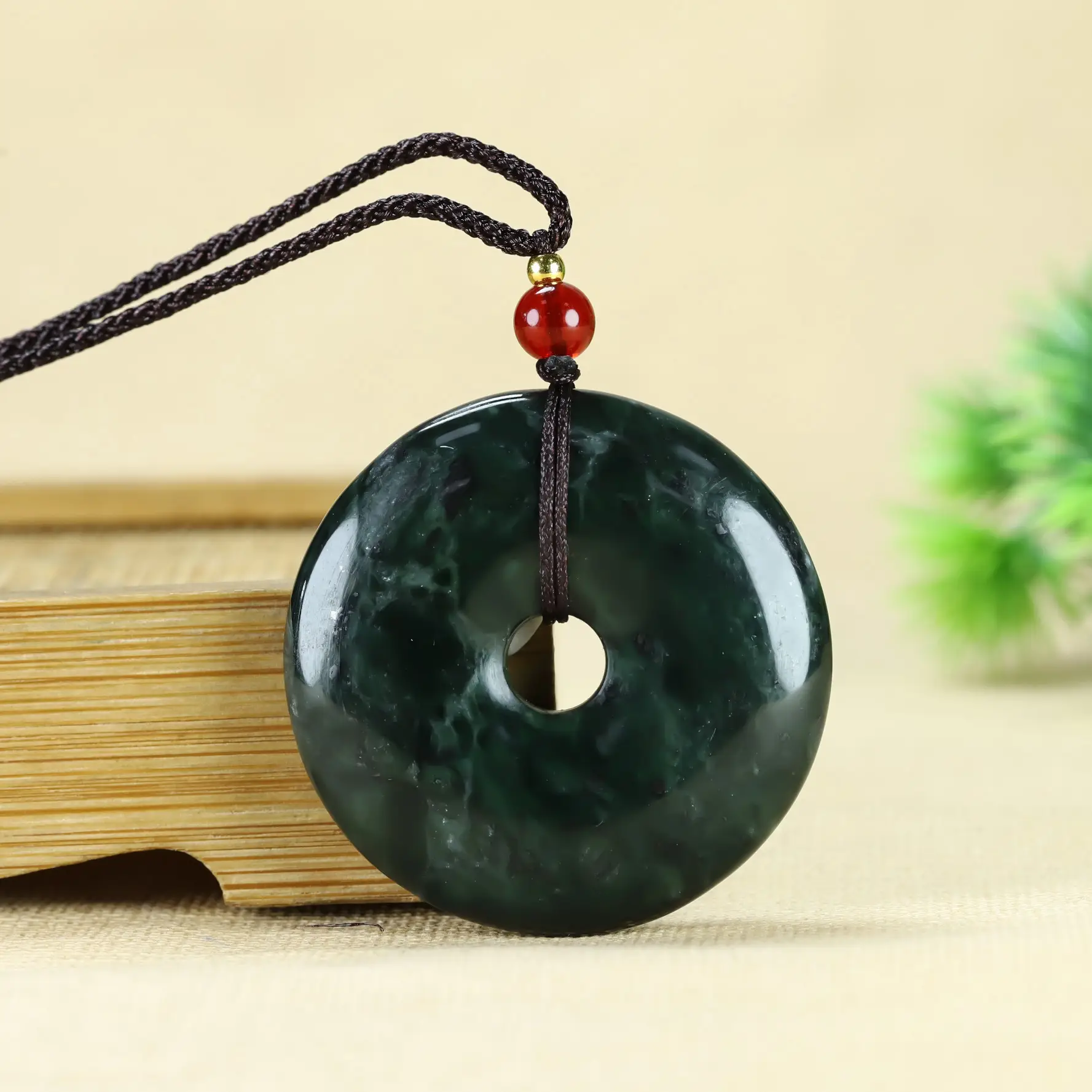New Welfare Xizang Medicine King Stone Jade Card 40mm Peace Buckle — feature 5
