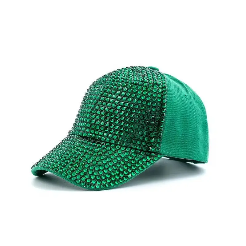 Women Colorful Diamond Embellished Peaked Cap - Image 13