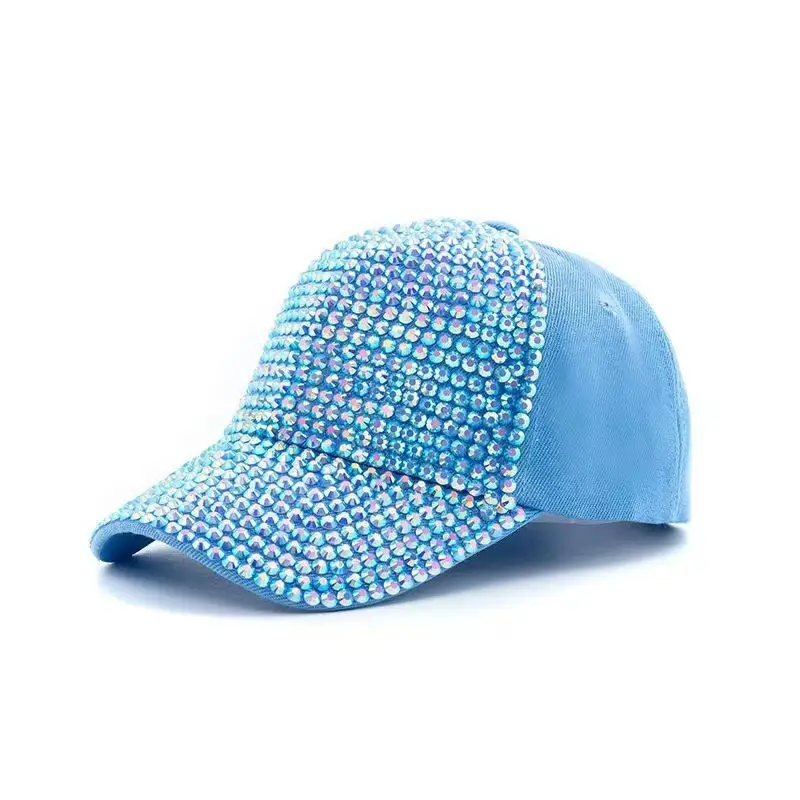 Women Colorful Diamond Embellished Peaked Cap - Image 19