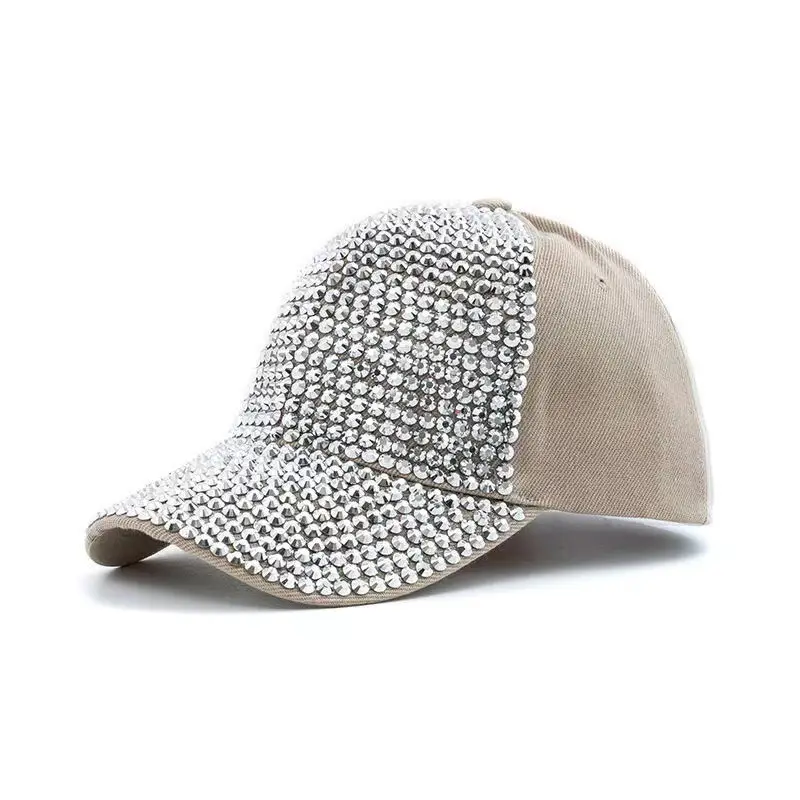 Women Colorful Diamond Embellished Peaked Cap - Image 17