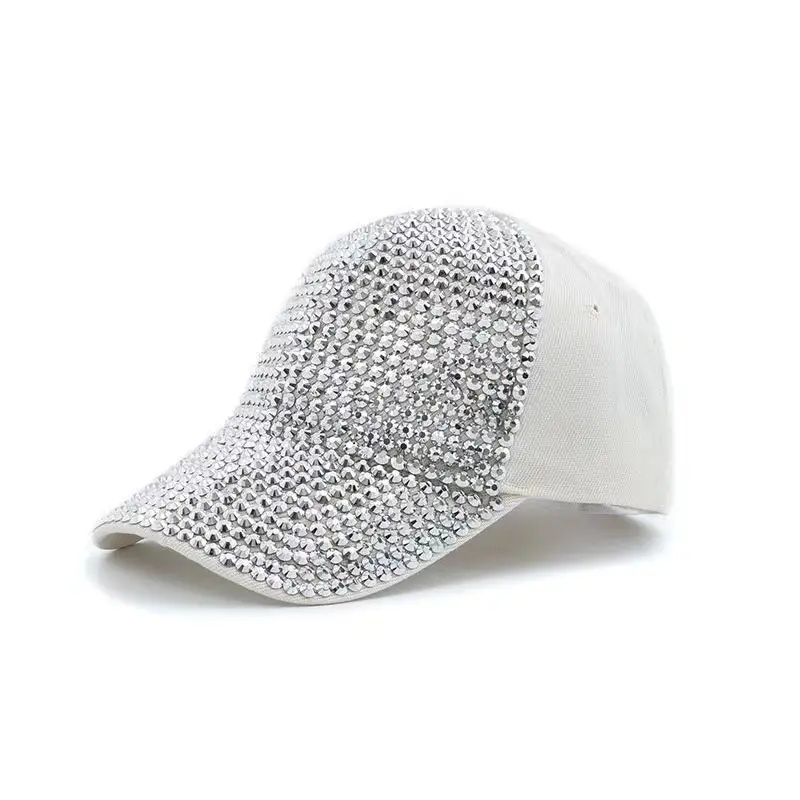 Women Colorful Diamond Embellished Peaked Cap - Image 3