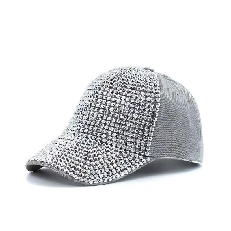 Women Colorful Diamond Embellished Peaked Cap - Image 4