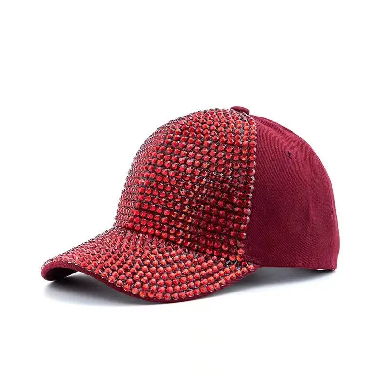 Women Colorful Diamond Embellished Peaked Cap - Image 5