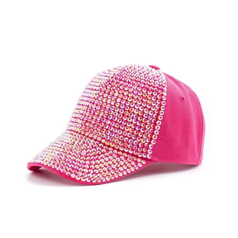 Women Colorful Diamond Embellished Peaked Cap - Image 6