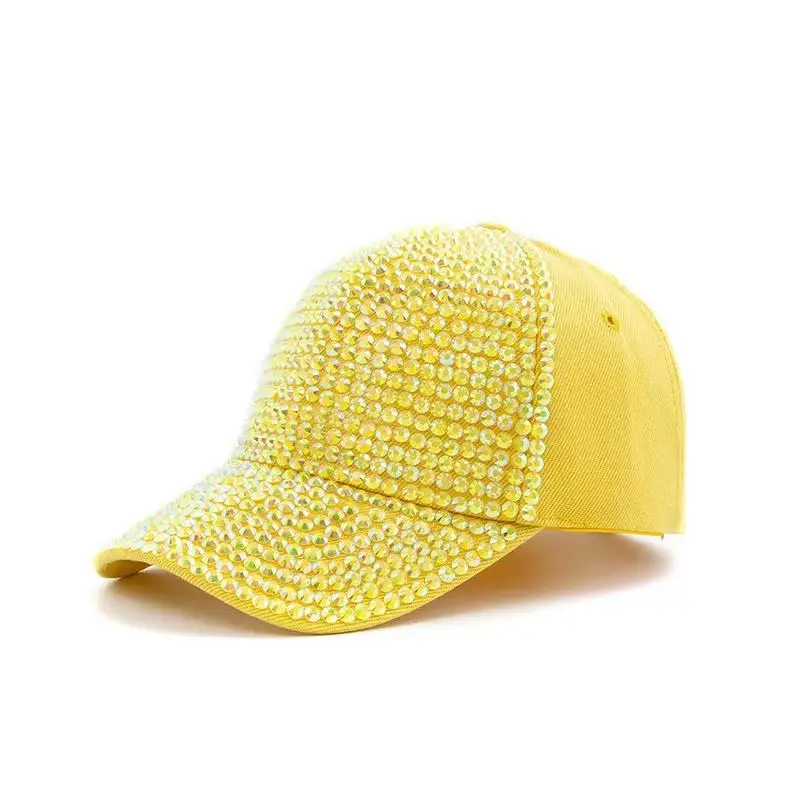 Women Colorful Diamond Embellished Peaked Cap - Image 8