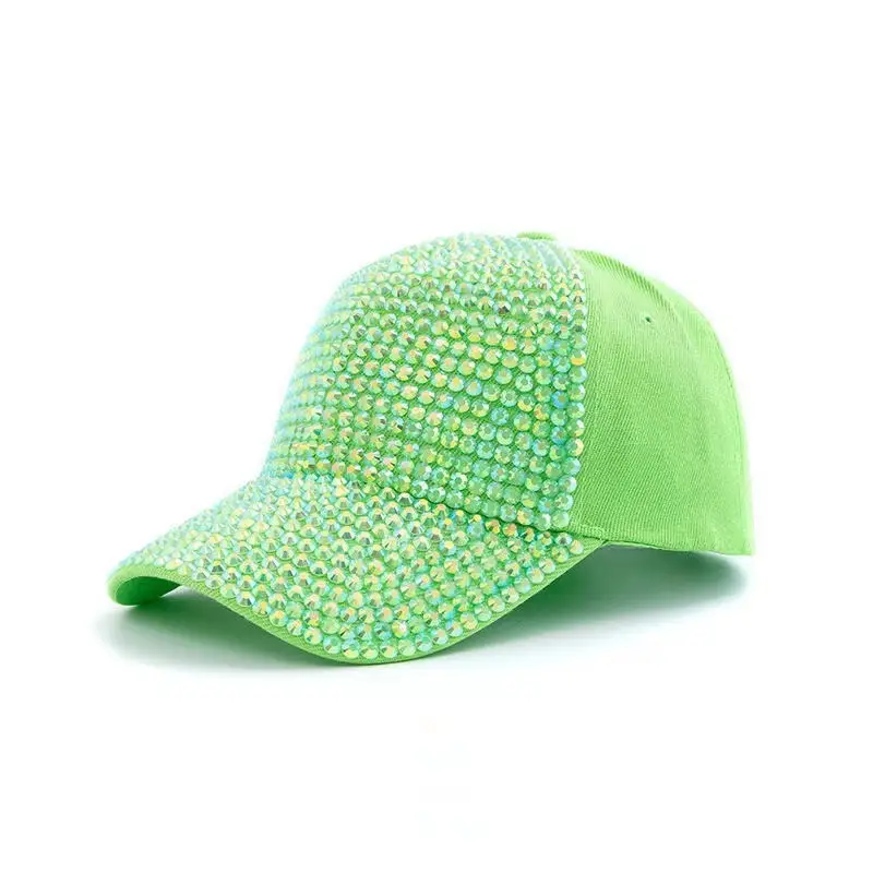 Women Colorful Diamond Embellished Peaked Cap - Image 9