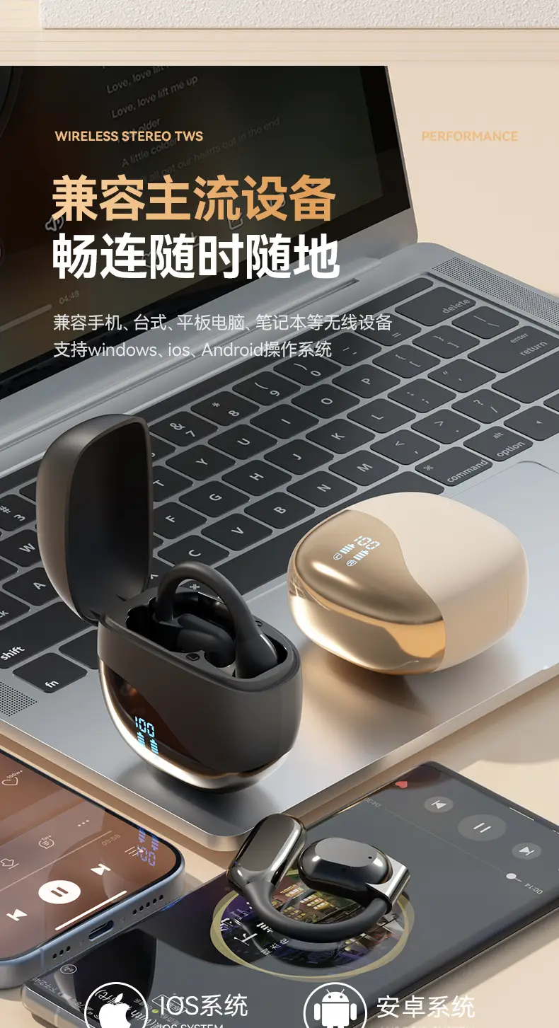 Wireless Earphone with Bone Conduction & Charging Case — feature 12