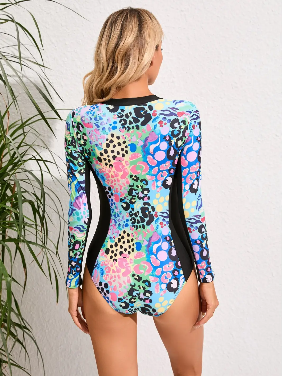 2024 Long-Sleeved Printed One-Piece Swim Suit - Image 6