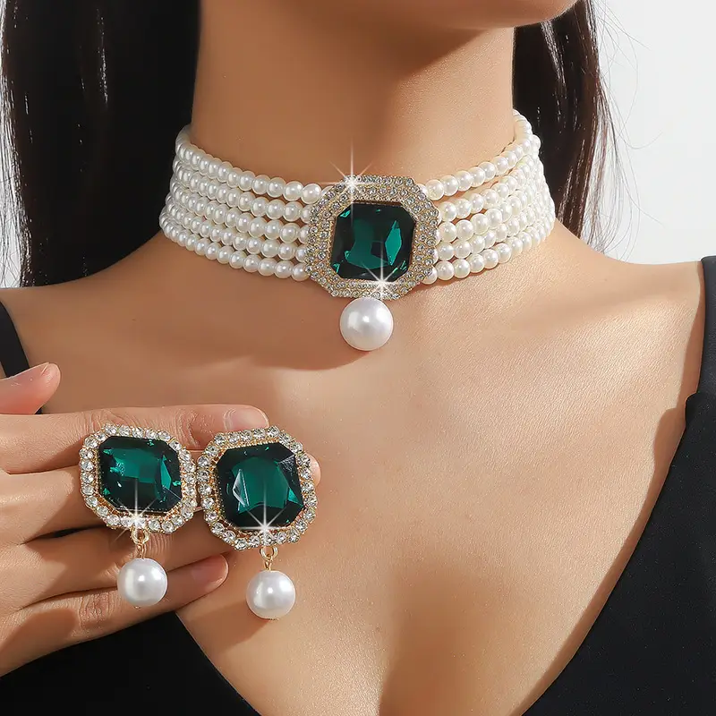 Luxury Multi-Layer Pearl & Crystal Necklace Set - Image 52