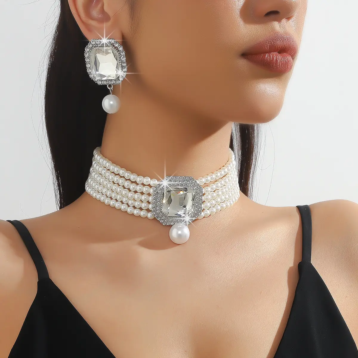 Luxury Multi-Layer Pearl & Crystal Necklace Set - Image 53