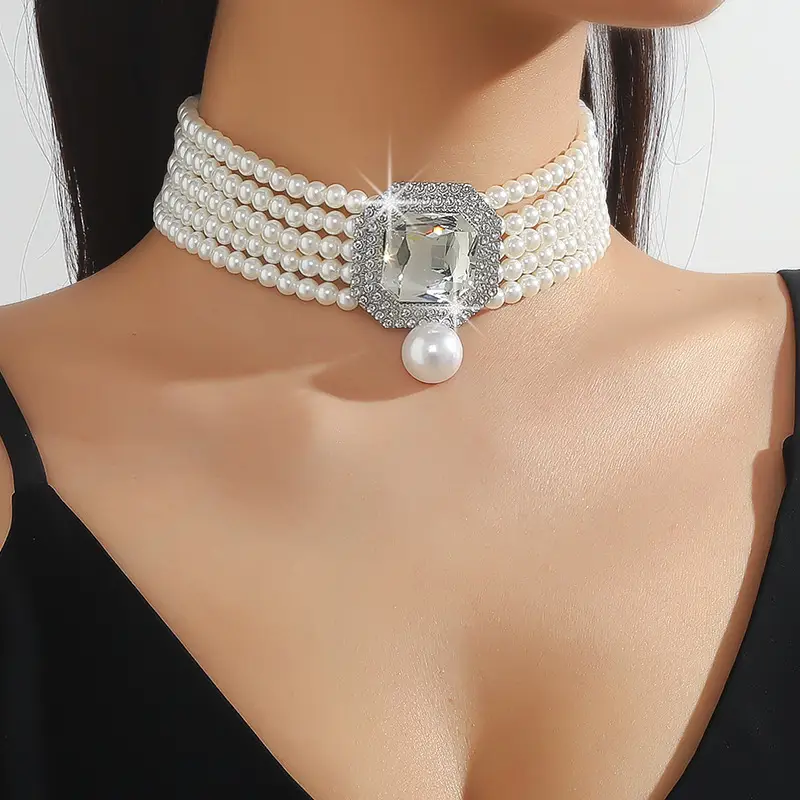 Luxury Multi-Layer Pearl & Crystal Necklace Set — feature 14