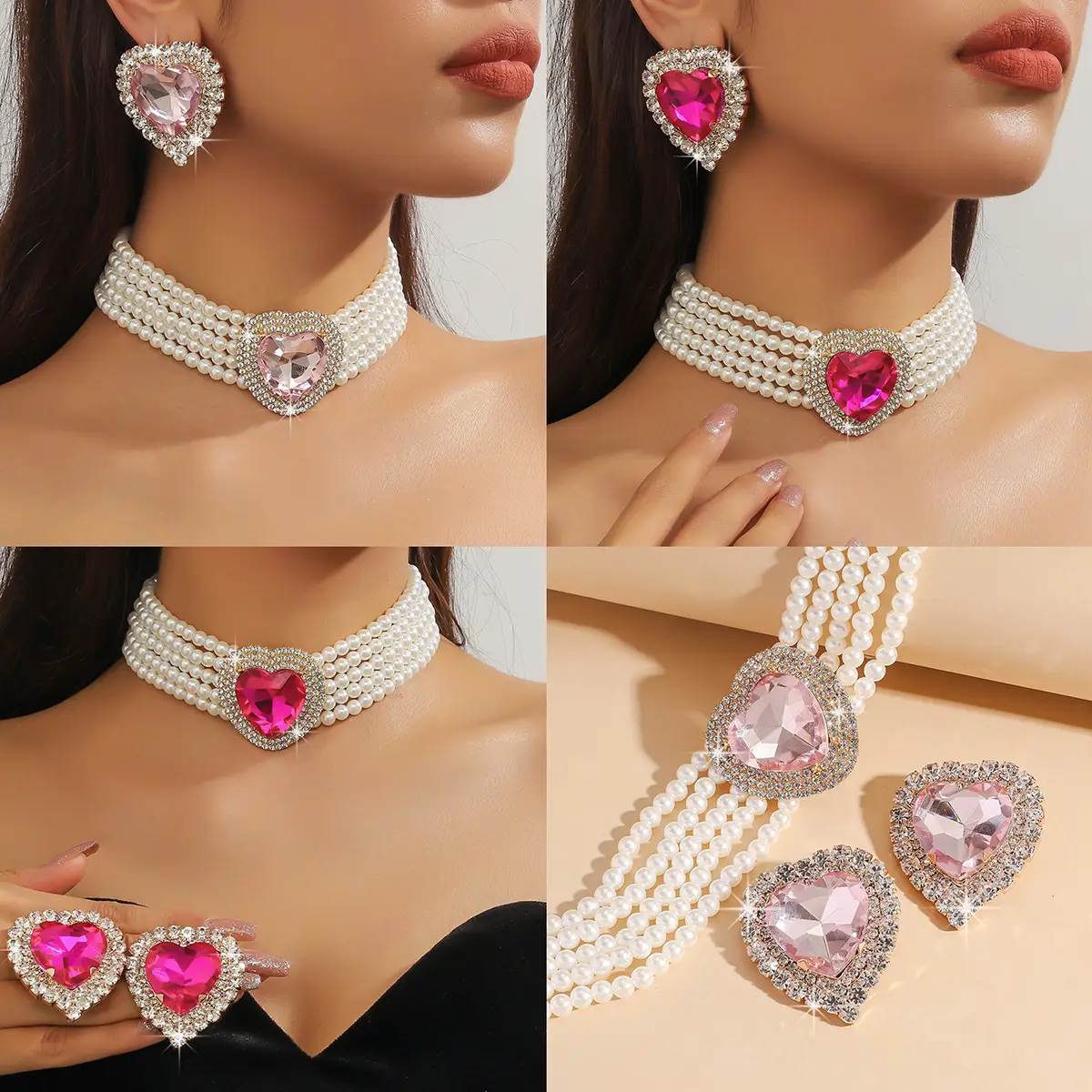 Luxury Multi-Layer Pearl & Crystal Necklace Set — feature 20