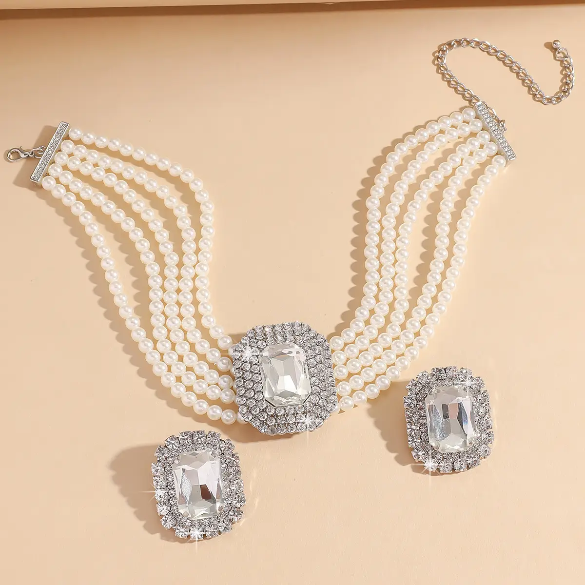 Luxury Multi-Layer Pearl & Crystal Necklace Set — feature 30