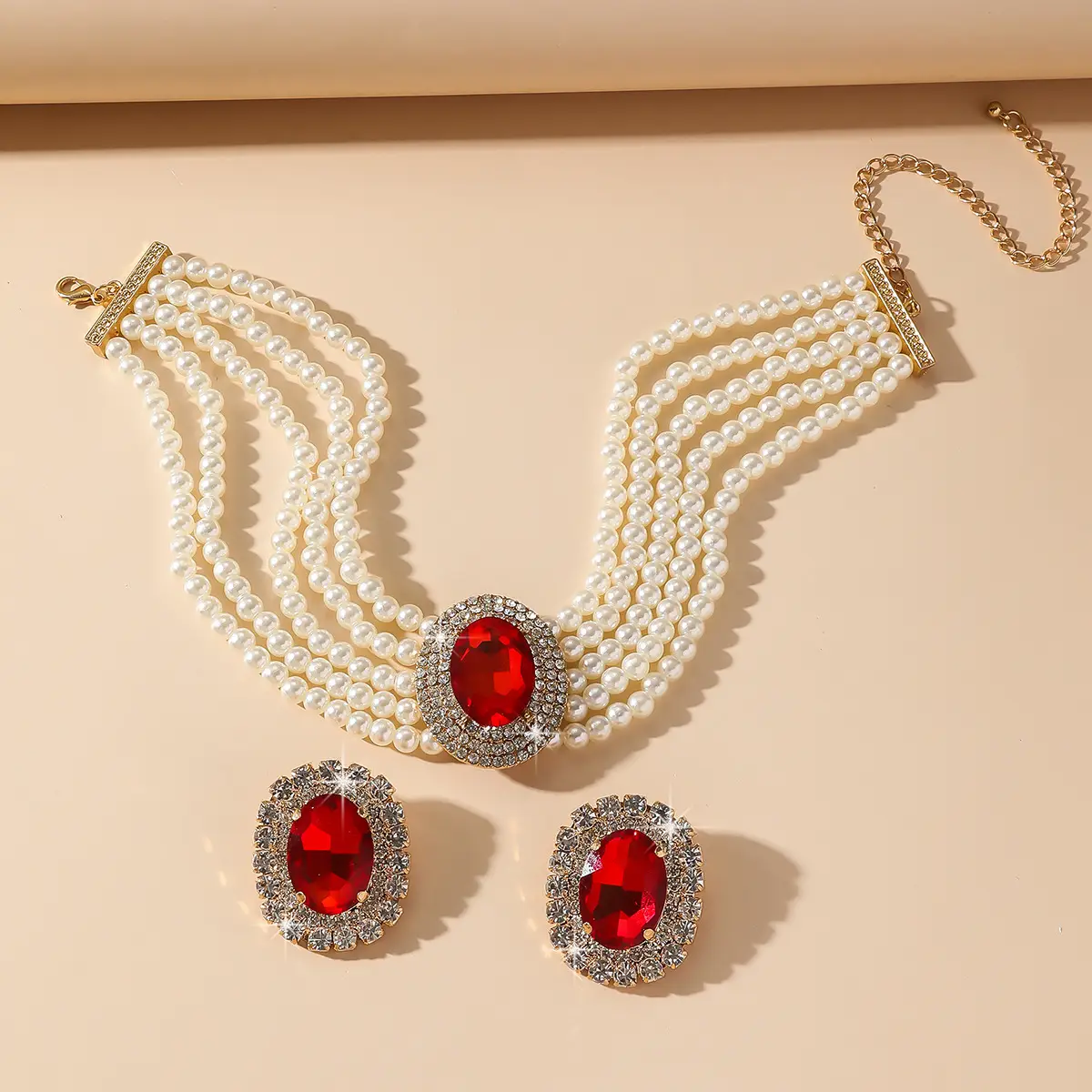 Luxury Multi-Layer Pearl & Crystal Necklace Set — feature 43