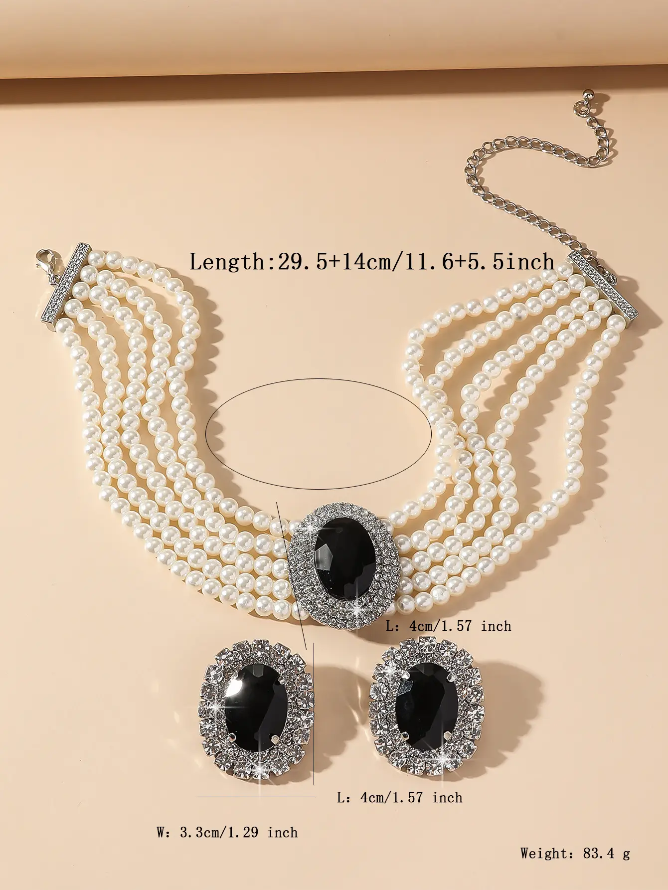 Luxury Multi-Layer Pearl & Crystal Necklace Set — feature 46
