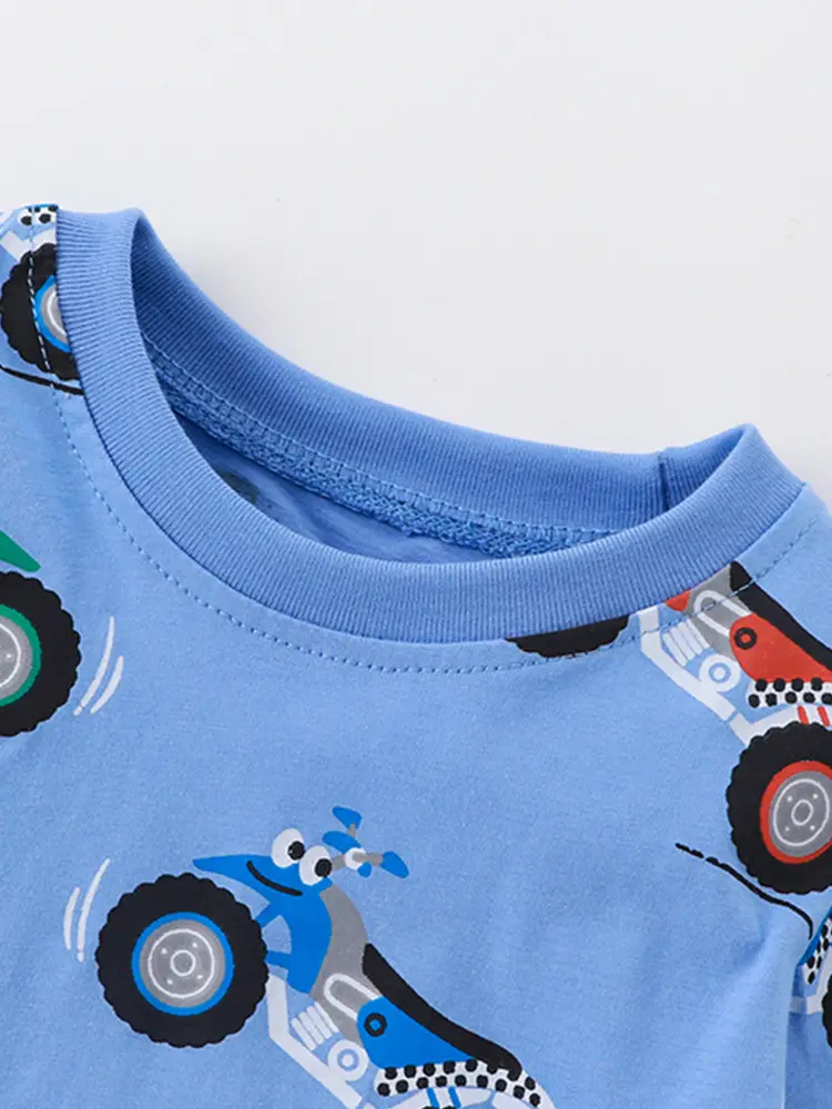 Forestkingdom Boys T-Shirt Blue Motorcycles 2024