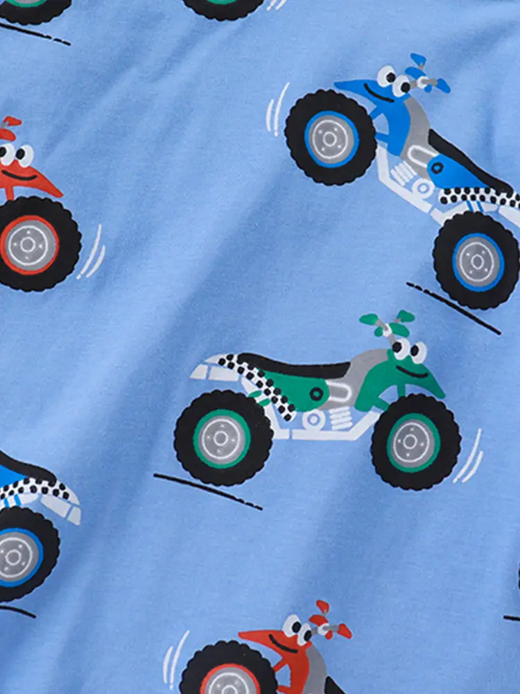 Forestkingdom Boys T-Shirt Blue Motorcycles 2024