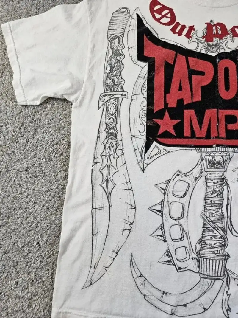 Men Retro Printed T-Shirt White Short Sleeve — feature 4