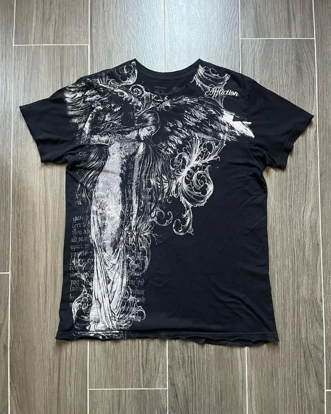 Men Retro Printed T-Shirt White Short Sleeve