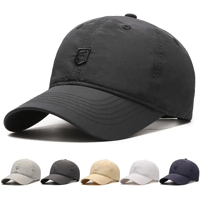 Men's Navy Blue Nylon Baseball Cap with Shield Logo - Image 13