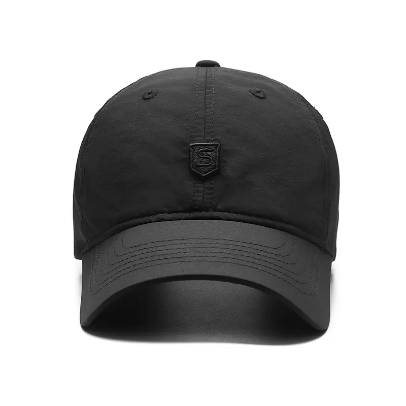 Men's Navy Blue Nylon Baseball Cap with Shield Logo - Image 17