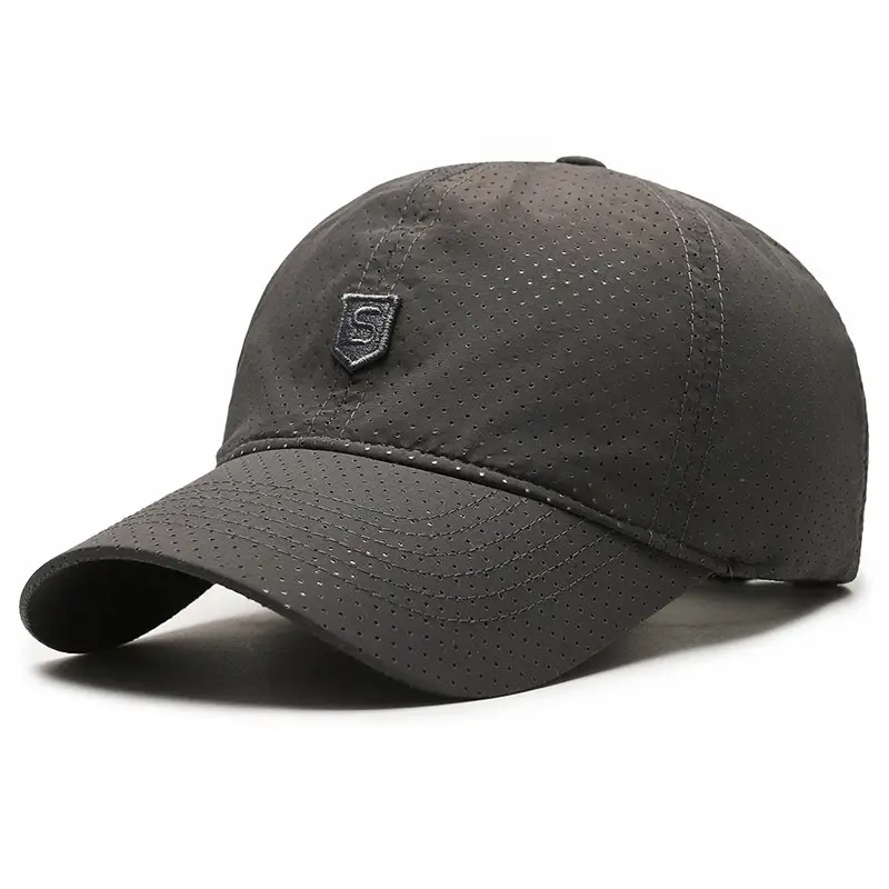 Men's Navy Blue Nylon Baseball Cap with Shield Logo - Image 8
