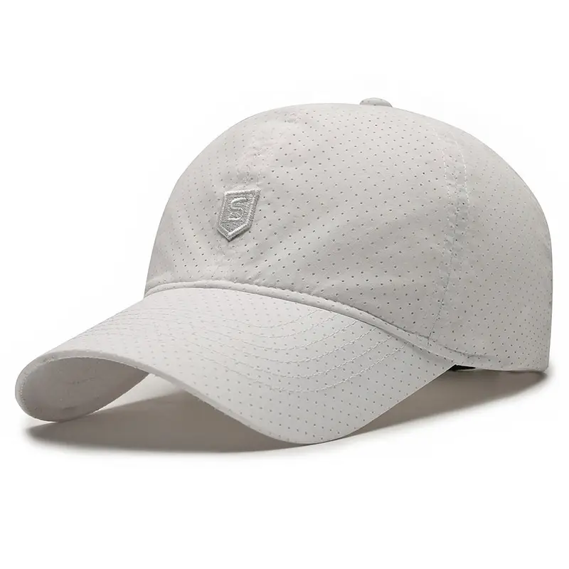 Men's Navy Blue Nylon Baseball Cap with Shield Logo - Image 9