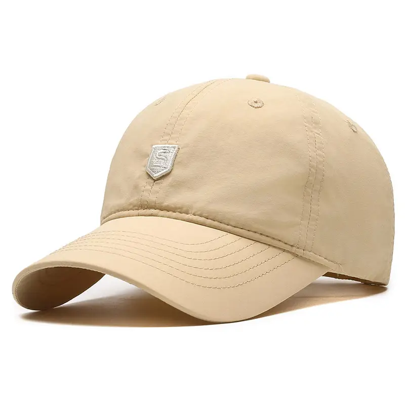 Men's Navy Blue Nylon Baseball Cap with Shield Logo - Image 4