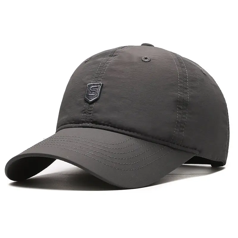 Men's Navy Blue Nylon Baseball Cap with Shield Logo - Image 6