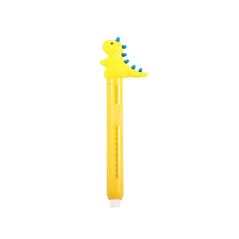 Pen type push eraser cartoon dinosaur children's creative stationery push-pull pen eraser primary school student gift cultural creation