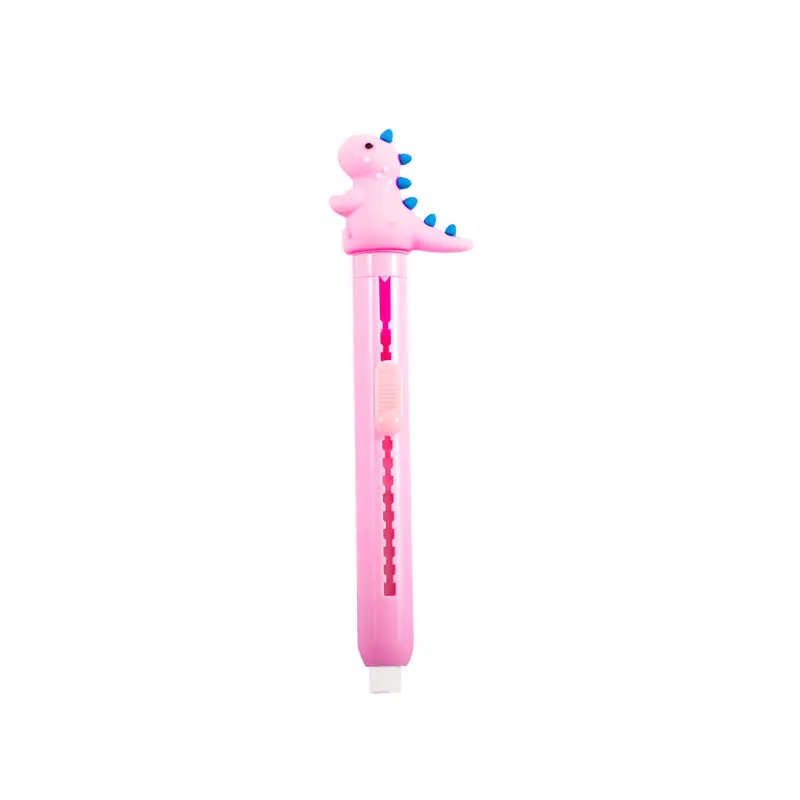 Pen type push eraser cartoon dinosaur children's creative stationery push-pull pen eraser primary school student gift cultural creation