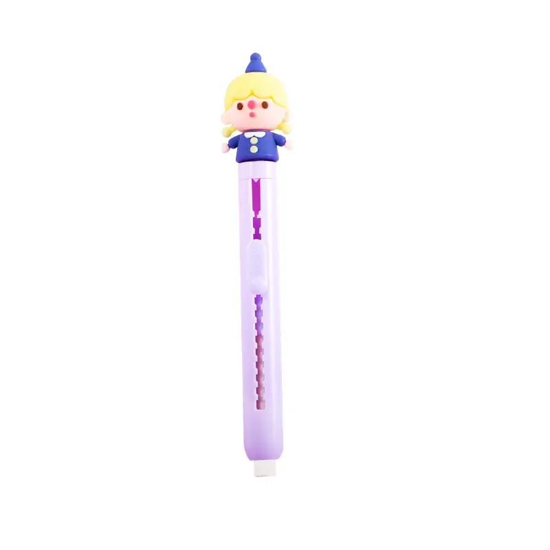 Pen type push eraser cartoon dinosaur children's creative stationery push-pull pen eraser primary school student gift cultural creation