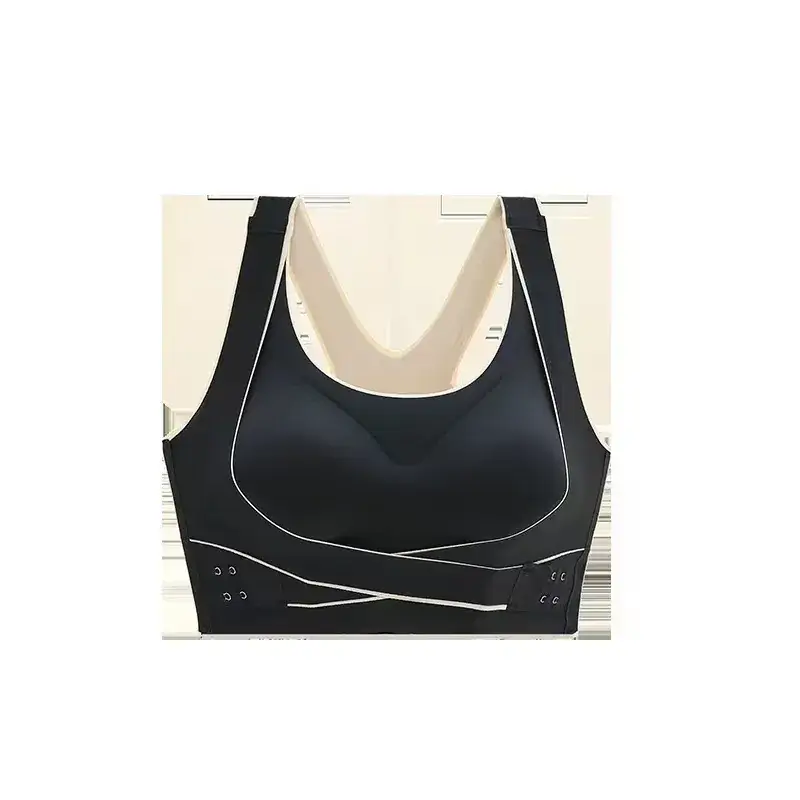 Wire-Free Front-Button Bra with Side Support for Back Fitness Vest Style - Image 9