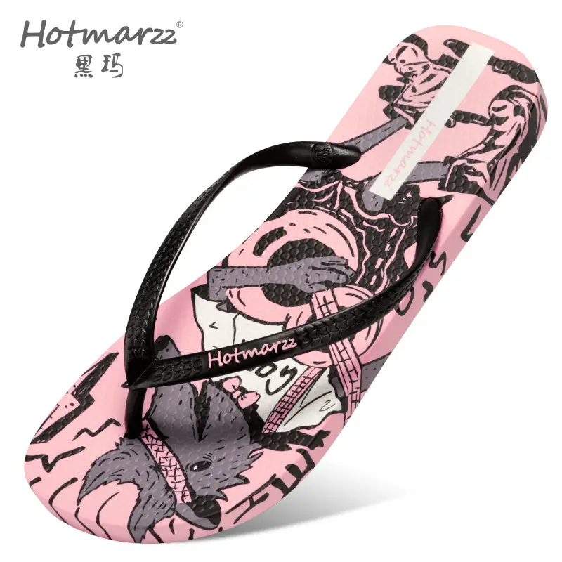 Hotmarzz Heima Women's New Anti-slip Flip-flops Slippers PVC Printed Flip-flops Women's Slippers Home - Image 3