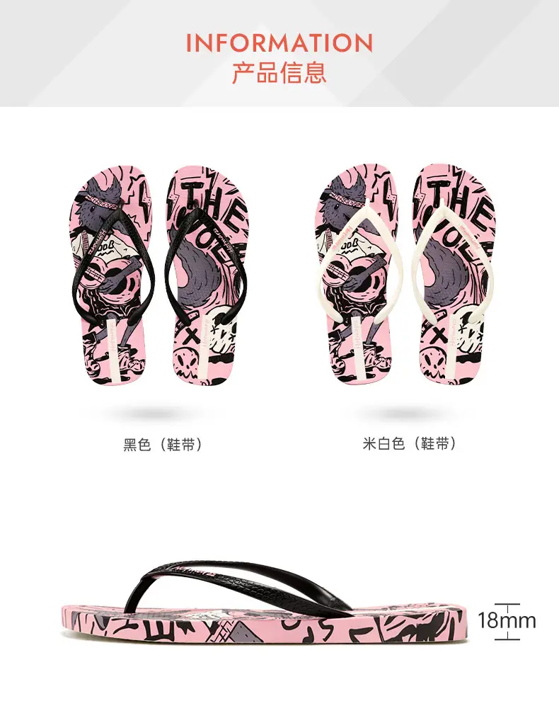 Hotmarzz Heima Women's New Anti-slip Flip-flops Slippers PVC Printed Flip-flops Women's Slippers Home — feature 4