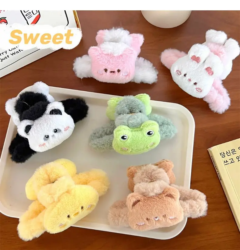 Cute Plush Bear Hair Clip for Girls — feature 1