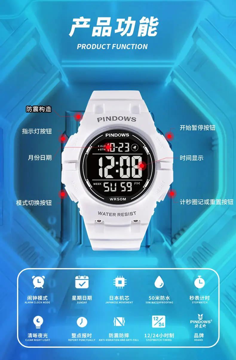Multi-functional LED Digital Watch for Girls — feature 6