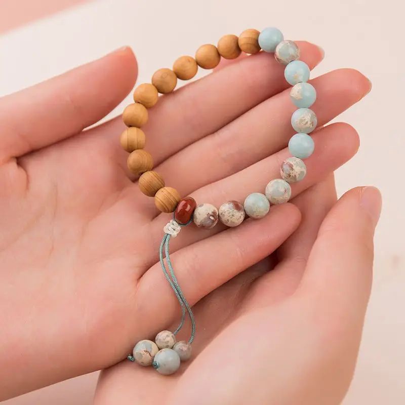 Zen Style Wooden Stone Sandalwood Bracelet for Men - Image 12