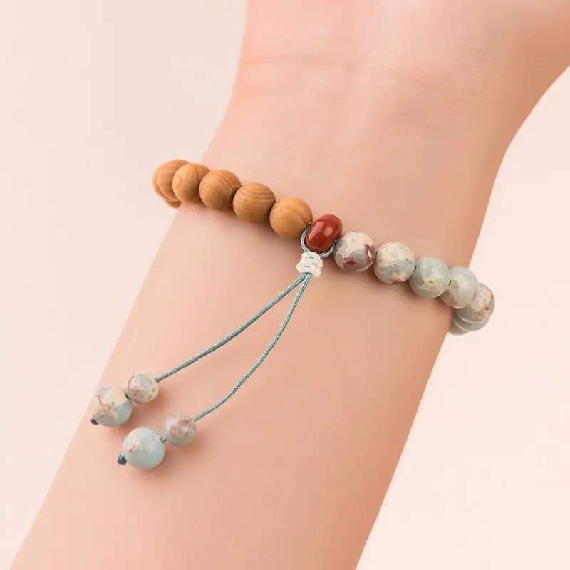 Zen Style Wooden Stone Sandalwood Bracelet for Men - Image 14