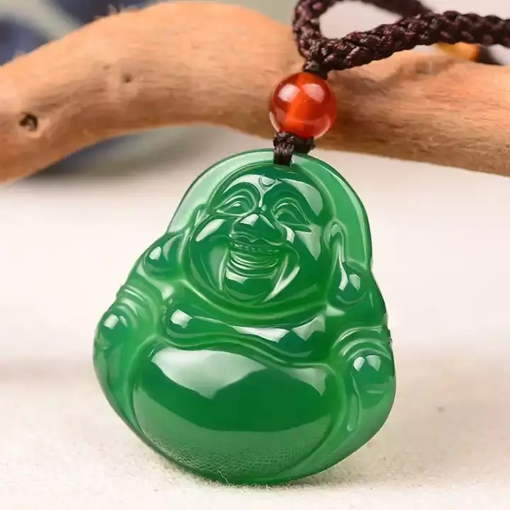 Full Green Laughing Buddha Pendant for Women — feature 5