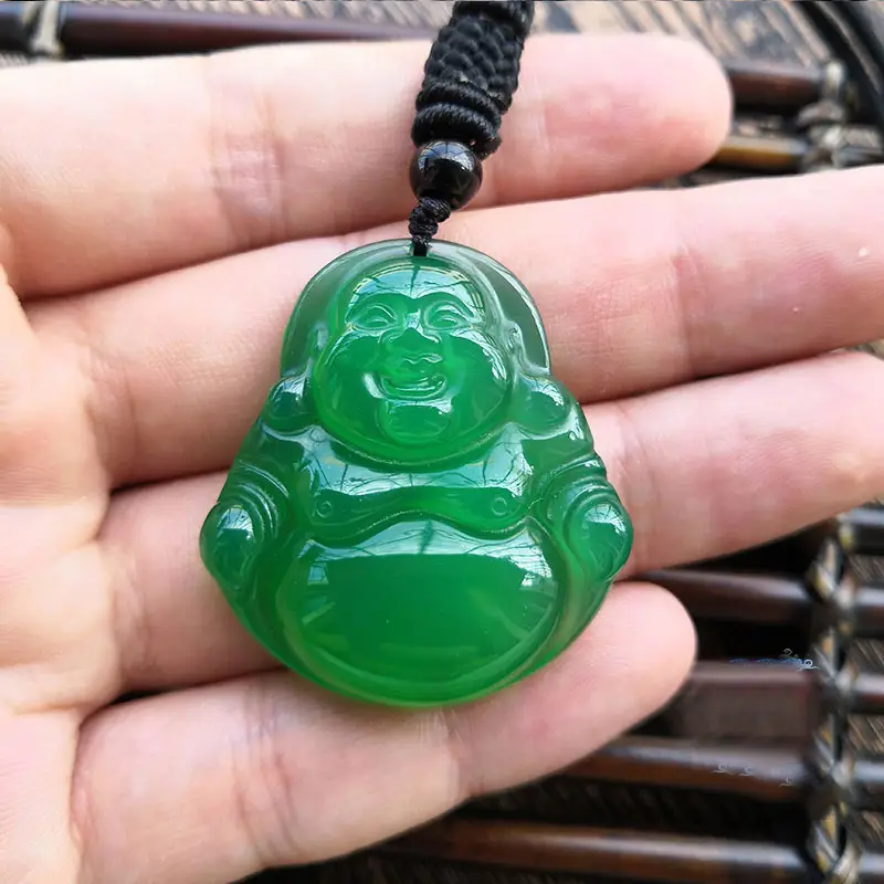 Full Green Laughing Buddha Pendant for Women — feature 7