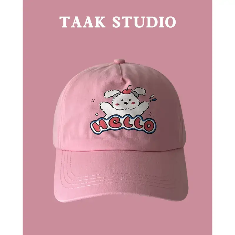 Japanese Style Pink Dog Cap for Girls 2024 - Image 3