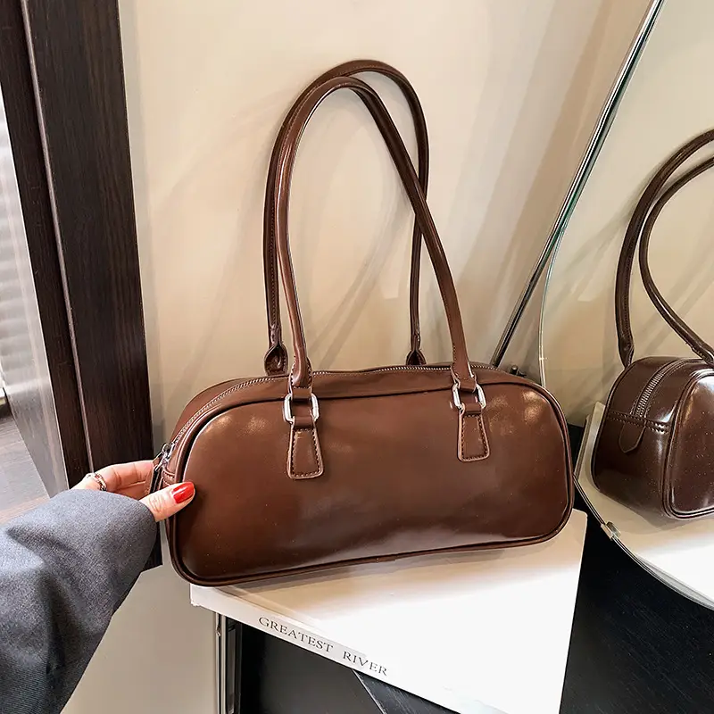 Women's Spring Large Boston Shoulder Bag Beige 2024 - Image 7