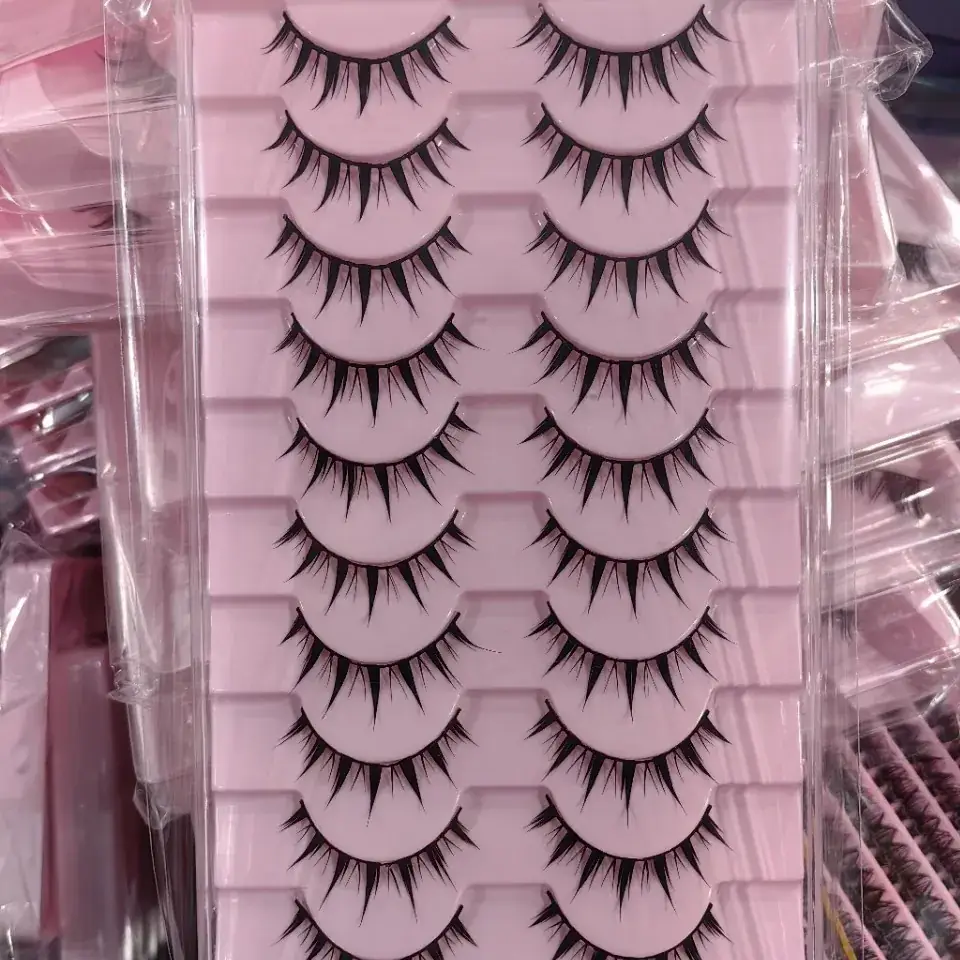 False Eyelashes 7 Pairs 8mm Black Cotton Thread - Image 10