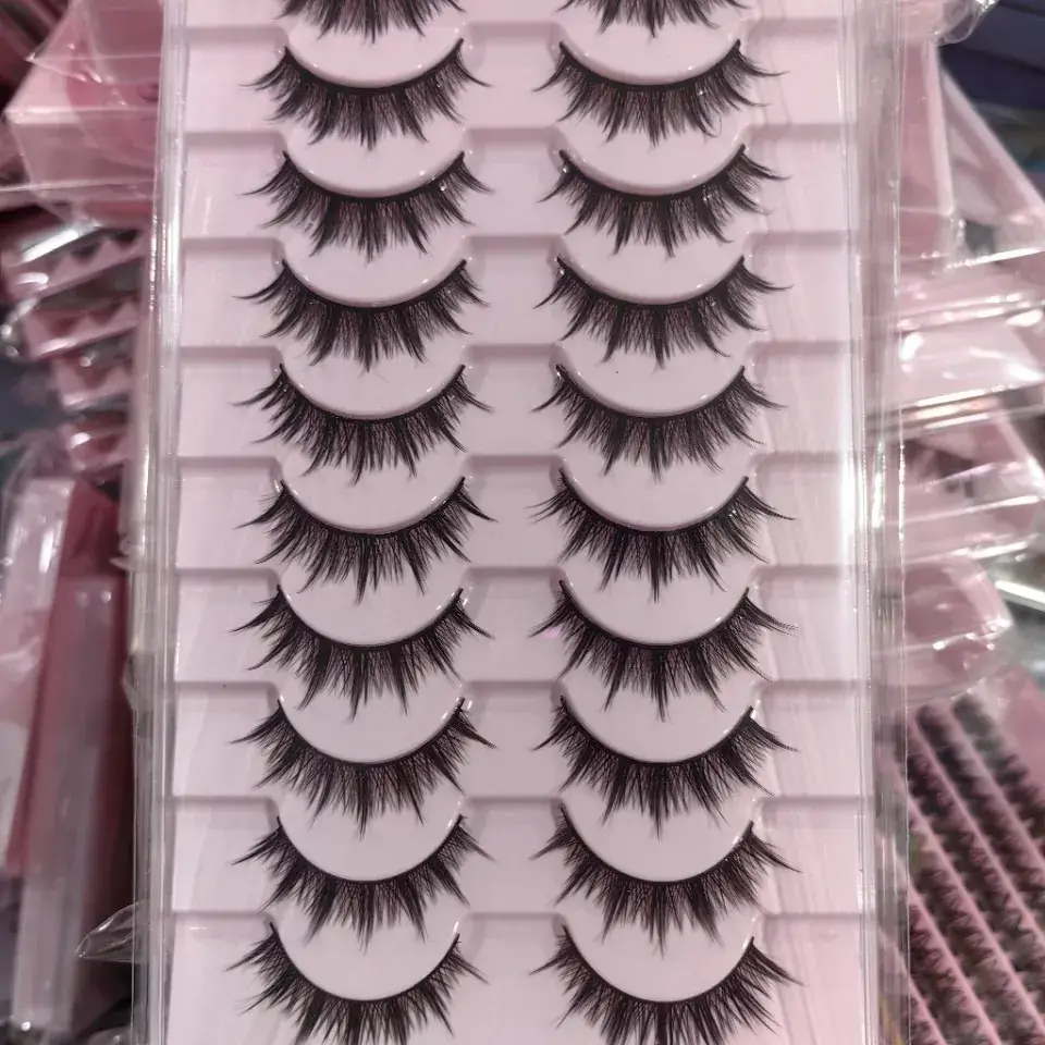 False Eyelashes 7 Pairs 8mm Black Cotton Thread - Image 11