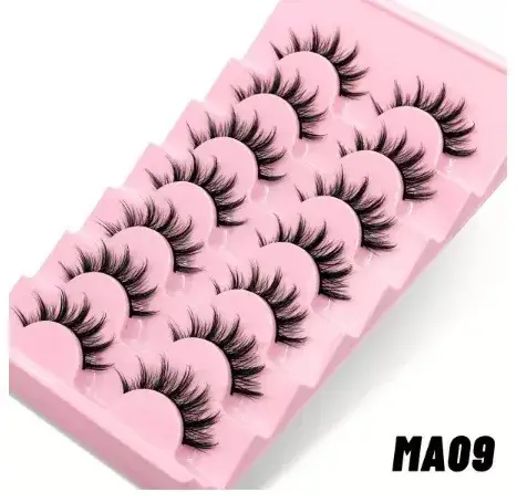 False Eyelashes 7 Pairs 8mm Black Cotton Thread — feature 29