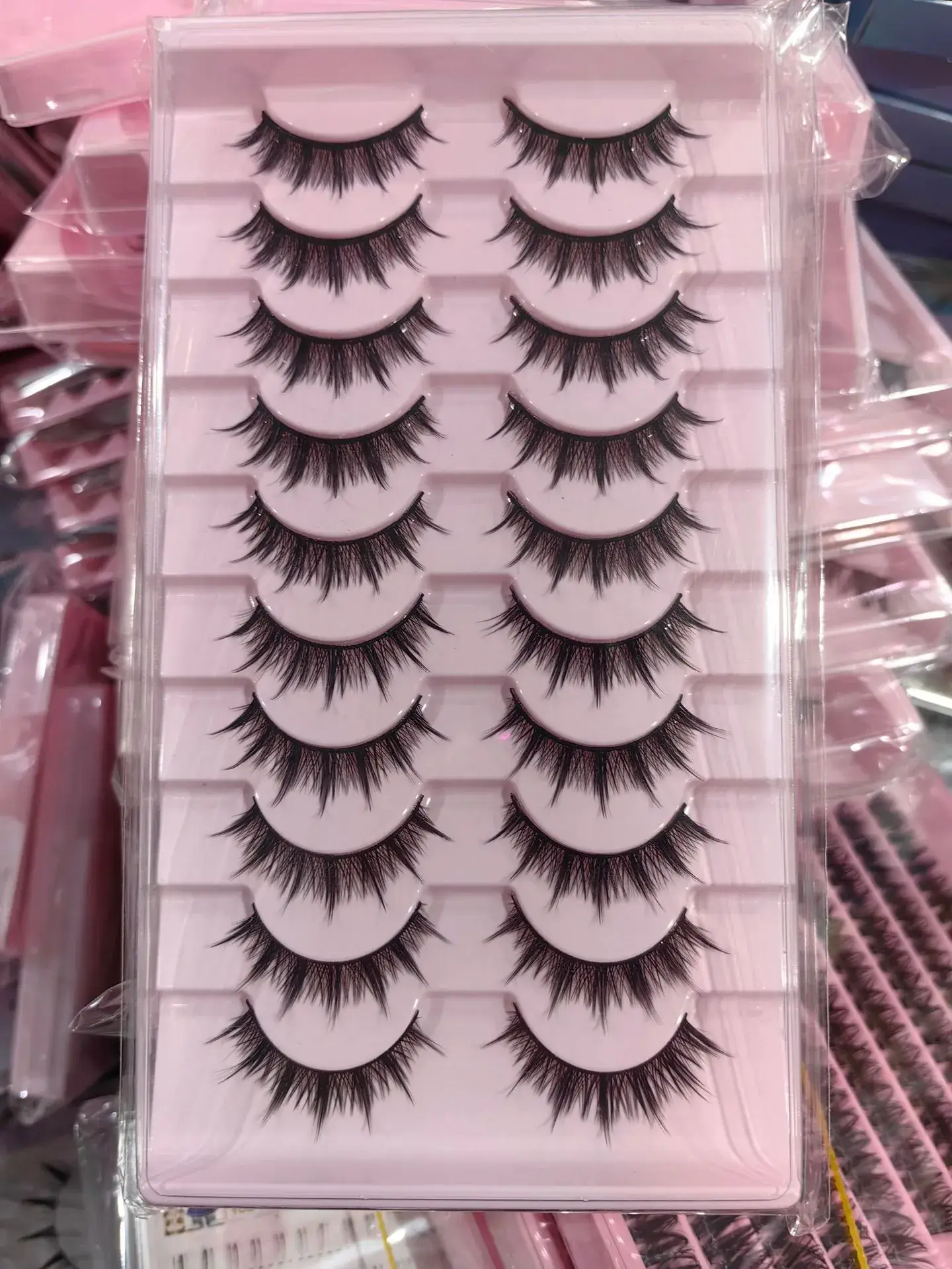 False Eyelashes 7 Pairs 8mm Black Cotton Thread - Image 3